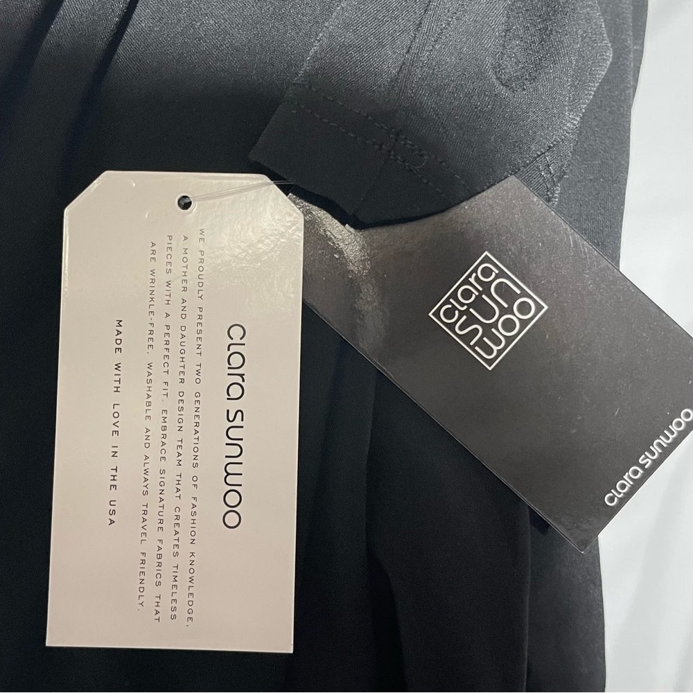 New Clara Sun Woo Modern Tie Front Cardigan Solid Black Size XS - Picture 15 of 16